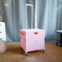 Shop in Style and Convenience with the HOUZE Moveet Foldable Shopping Trolley in Pink